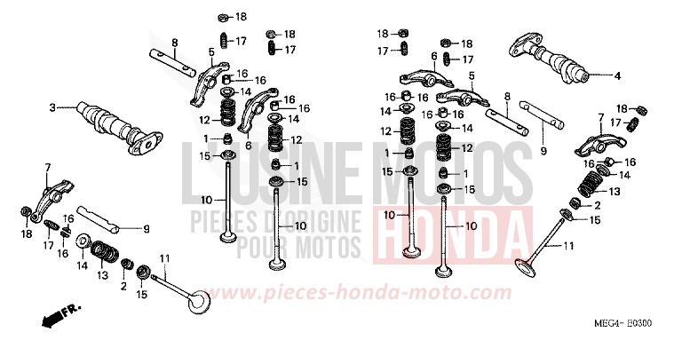 NOCKENWELLE/VENTIL von Shadow Aero CANDY BLAZE ORANGE (YR196BB) von 2006